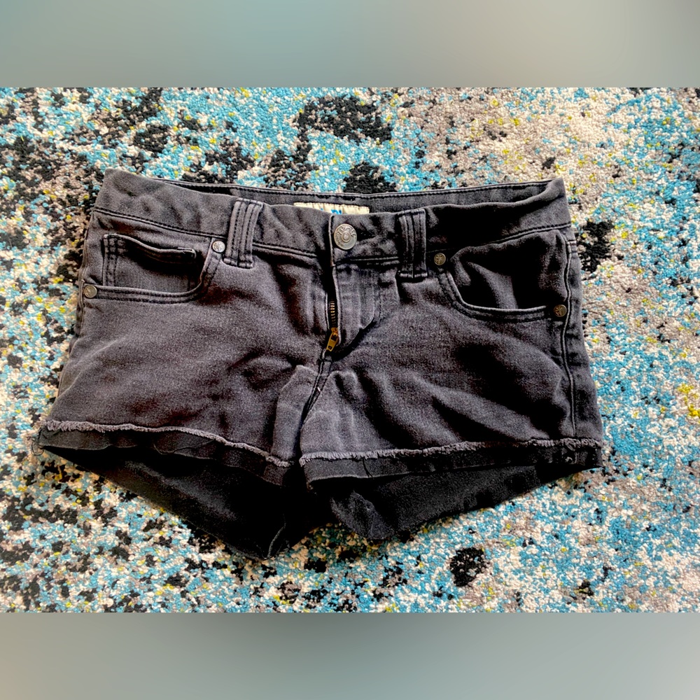 Black Distressed Cutoff Shorts